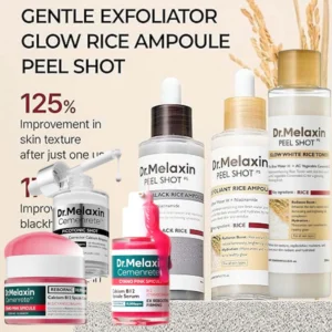 Korean Dr. Melaxin Peel Shot White And Black Rice Exfoliating Essence, Rice Toner, Pink Pore Serum & Cream, Softening Skin Care